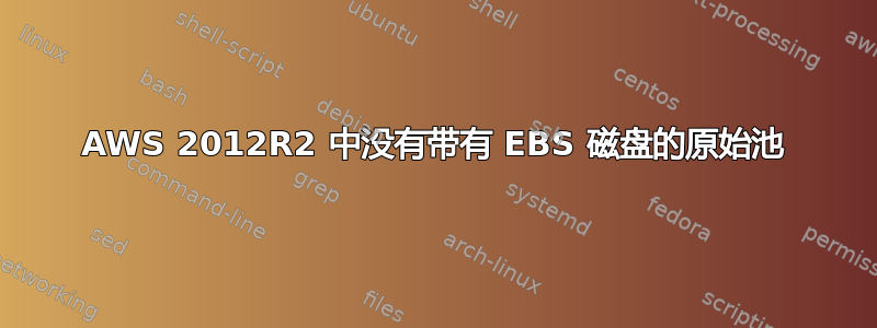 AWS 2012R2 中没有带有 EBS 磁盘的原始池