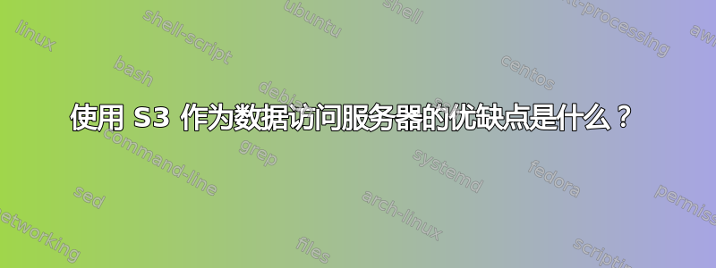 使用 S3 作为数据访问服务器的优缺点是什么？