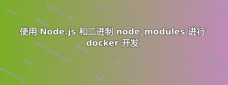 使用 Node.js 和二进制 node_modules 进行 docker 开发