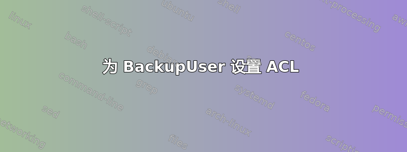 为 BackupUser 设置 ACL