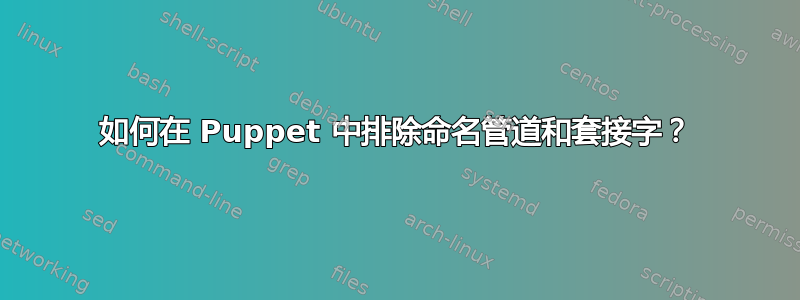 如何在 Puppet 中排除命名管道和套接字？