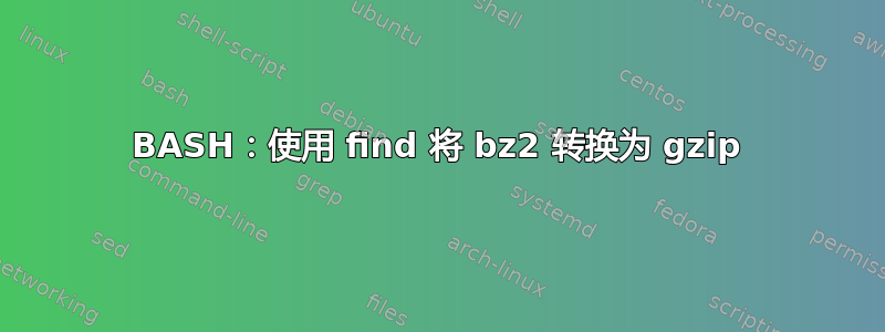 BASH：使用 find 将 bz2 转换为 gzip