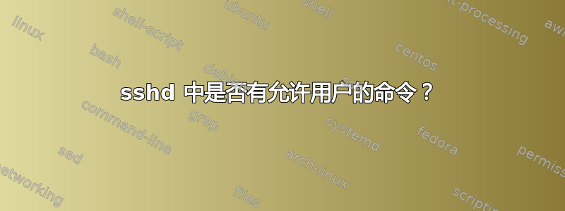 sshd 中是否有允许用户的命令？