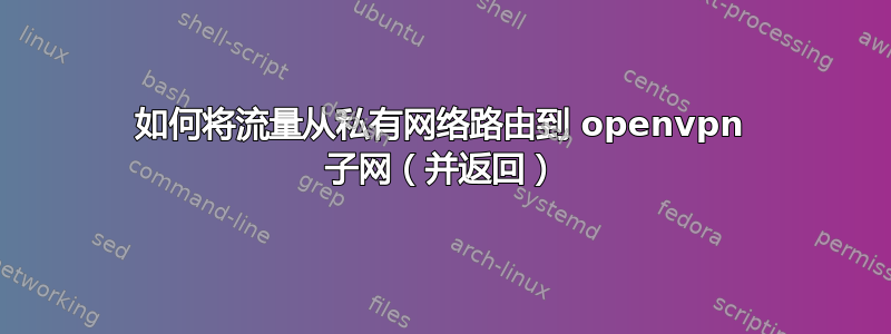 如何将流量从私有网络路由到 openvpn 子网（并返回）