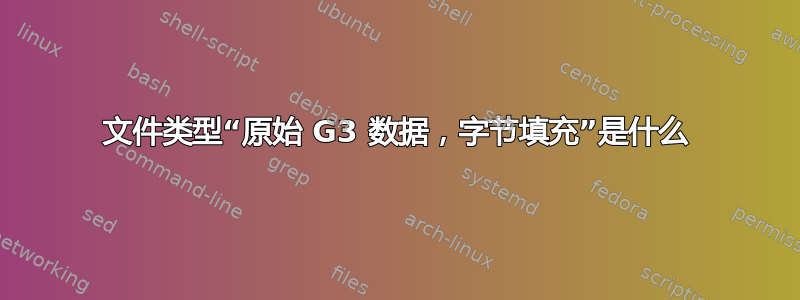 文件类型“原始 G3 数据，字节填充”是什么