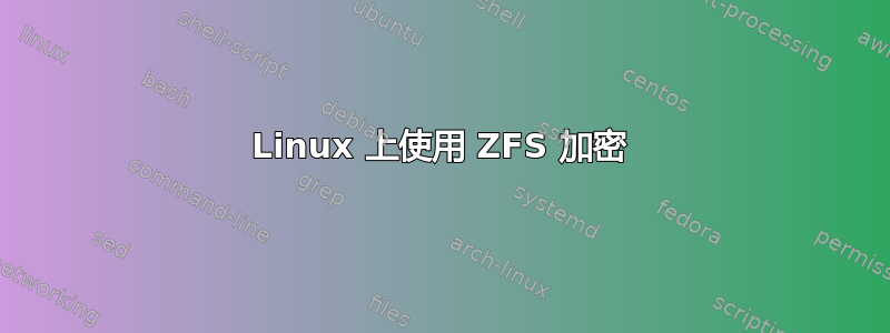 Linux 上使用 ZFS 加密