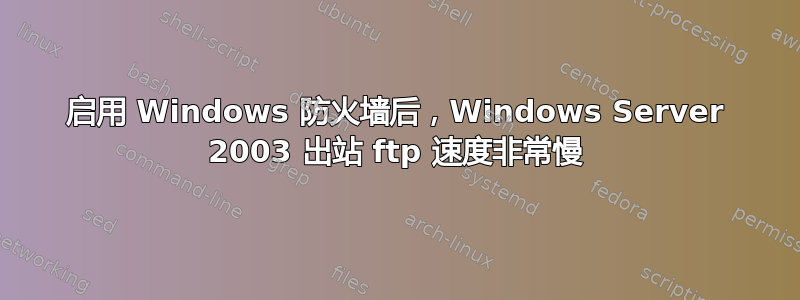 启用 Windows 防火墙后，Windows Server 2003 出站 ftp 速度非常慢