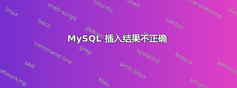 MySQL 插入结果不正确