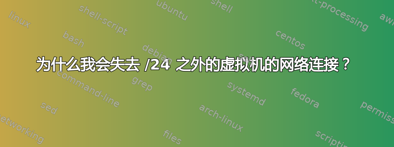 为什么我会失去 /24 之外的虚拟机的网络连接？