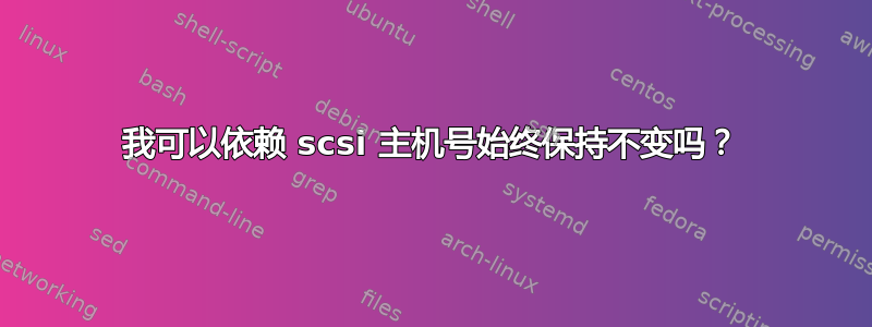 我可以依赖 scsi 主机号始终保持不变吗？