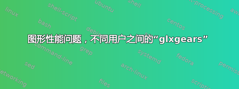 图形性能问题，不同用户之间的“glxgears”