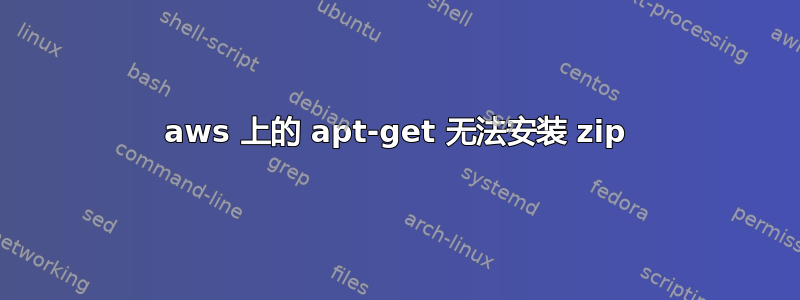 aws 上的 apt-get 无法安装 zip