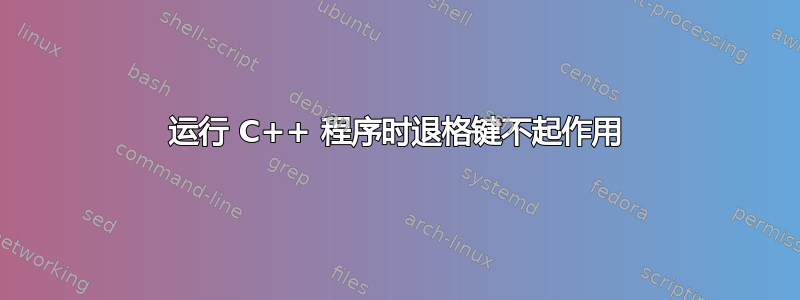 运行 C++ 程序时退格键不起作用