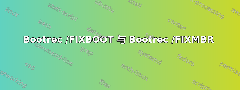 Bootrec /FIXBOOT 与 Bootrec /FIXMBR