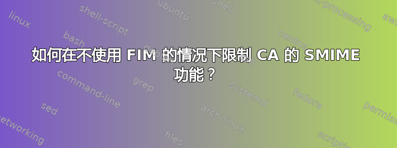 如何在不使用 FIM 的情况下限制 CA 的 SMIME 功能？