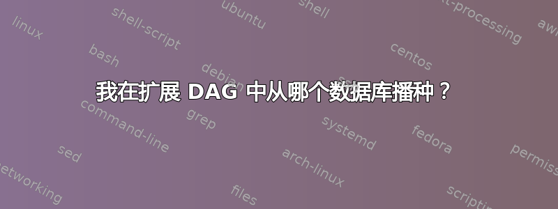 我在扩展 DAG 中从哪个数据库播种？