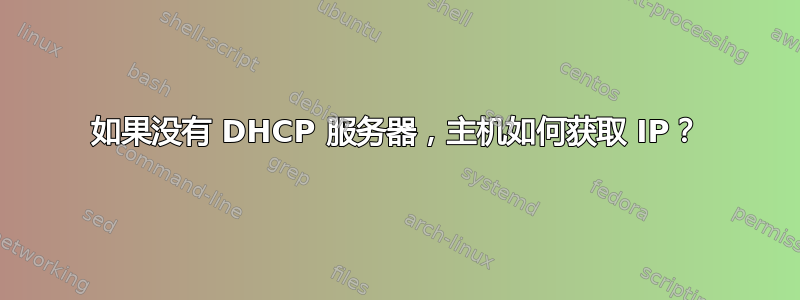 如果没有 DHCP 服务器，主机如何获取 IP？