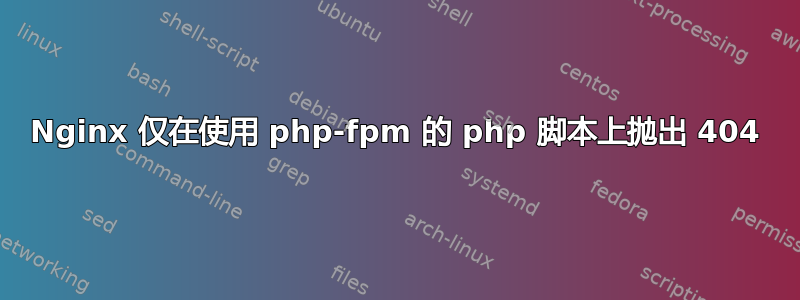 Nginx 仅在使用 php-fpm 的 php 脚本上抛出 404