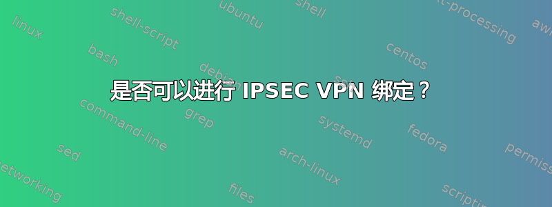 是否可以进行 IPSEC VPN 绑定？