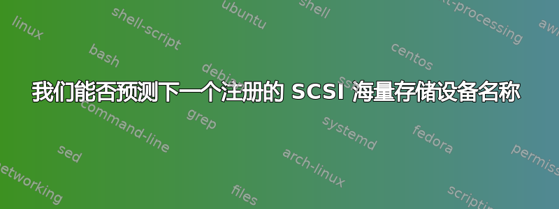 我们能否预测下一个注册的 SCSI 海量存储设备名称