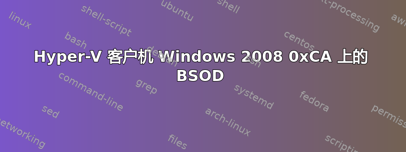 Hyper-V 客户机 Windows 2008 0xCA 上的 BSOD