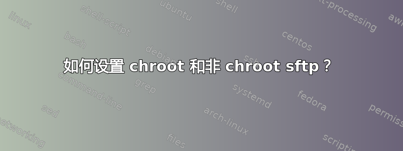 如何设置 chroot 和非 chroot sftp？