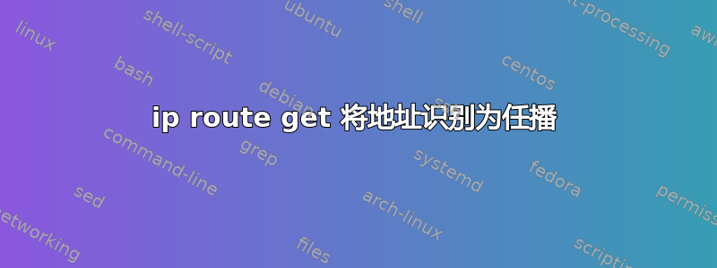 ip route get 将地址识别为任播