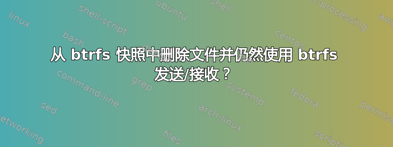 从 btrfs 快照中删除文件并仍然使用 btrfs 发送/接收？