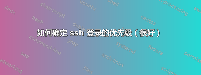 如何确定 ssh 登录的优先级（很好）