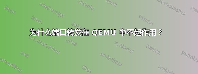 为什么端口转发在 QEMU 中不起作用？ 