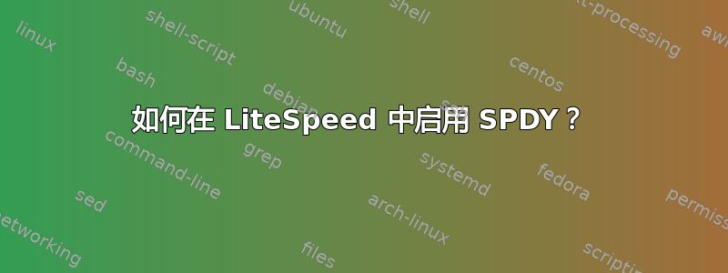 如何在 LiteSpeed 中启用 SPDY？