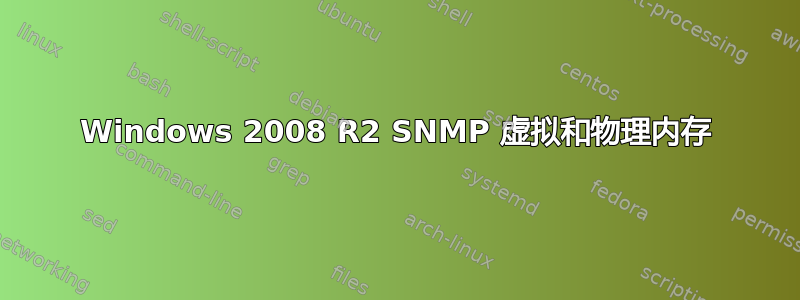 Windows 2008 R2 SNMP 虚拟和物理内存