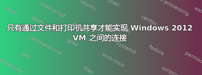 只有通过文件和打印机共享才能实现 Windows 2012 VM 之间的连接