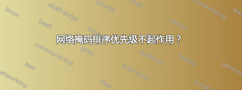 网络掩码排序优先级不起作用？