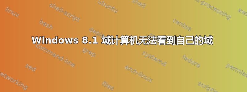 Windows 8.1 域计算机无法看到自己的域