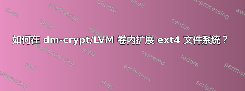 如何在 dm-crypt/LVM 卷内扩展 ext4 文件系统？