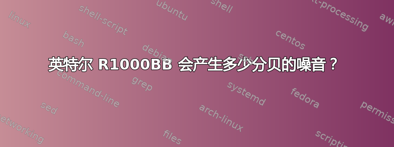 英特尔 R1000BB 会产生多少分贝的噪音？