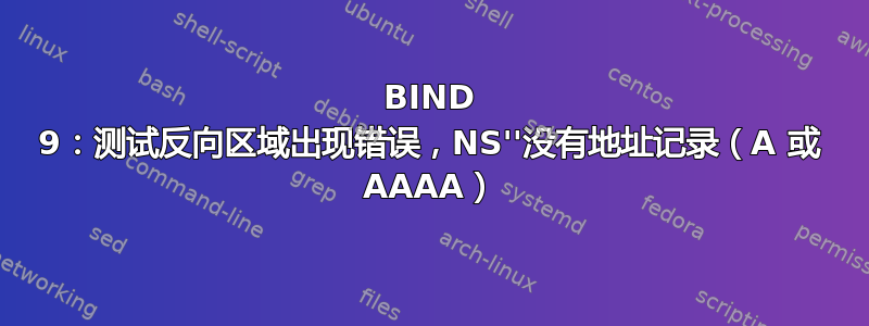 BIND 9：测试反向区域出现错误，NS''没有地址记录（A 或 AAAA）