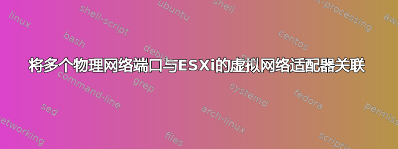 将多个物理网络端口与ESXi的虚拟网络适配器关联