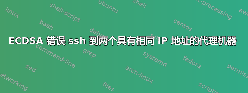 ECDSA 错误 ssh 到两个具有相同 IP 地址的代理机器