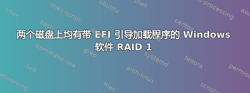 两个磁盘上均有带 EFI 引导加载程序的 Windows 软件 RAID 1