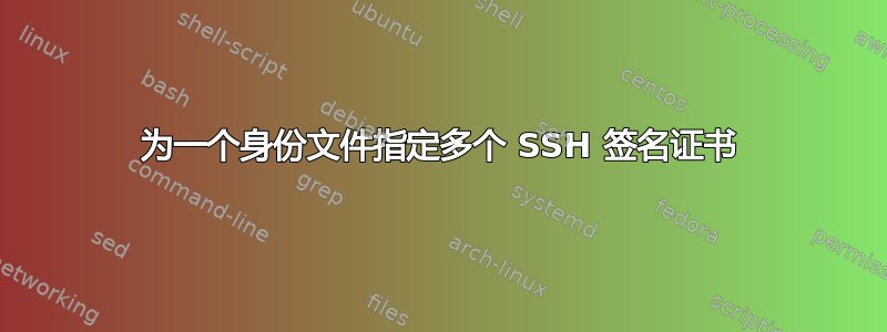 为一个身份文件指定多个 SSH 签名证书