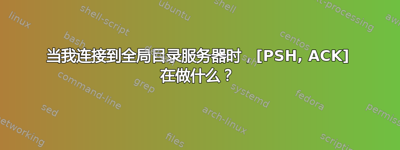 当我连接到全局目录服务器时，[PSH, ACK] 在做什么？