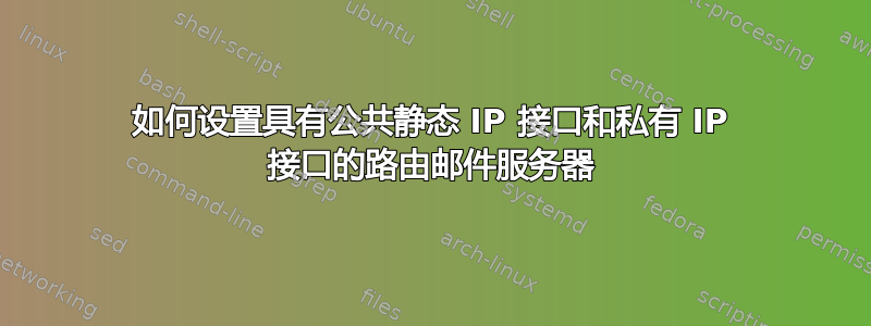 如何设置具有公共静态 IP 接口和私有 IP 接口的路由邮件服务器