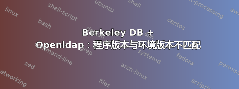 Berkeley DB + Openldap：程序版本与环境版本不匹配