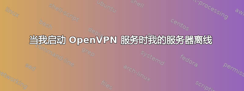 当我启动 OpenVPN 服务时我的服务器离线