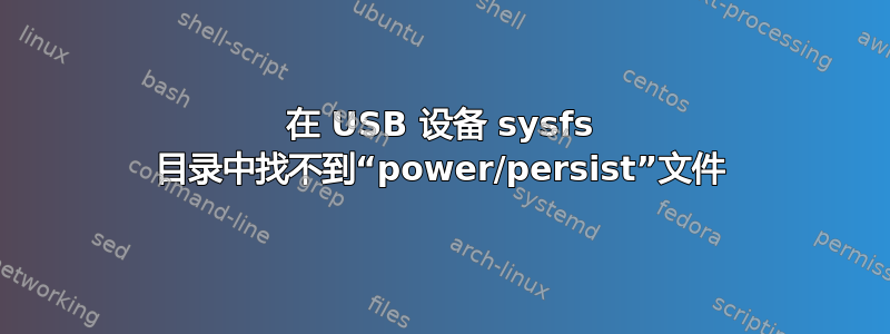 在 USB 设备 sysfs 目录中找不到“power/persist”文件