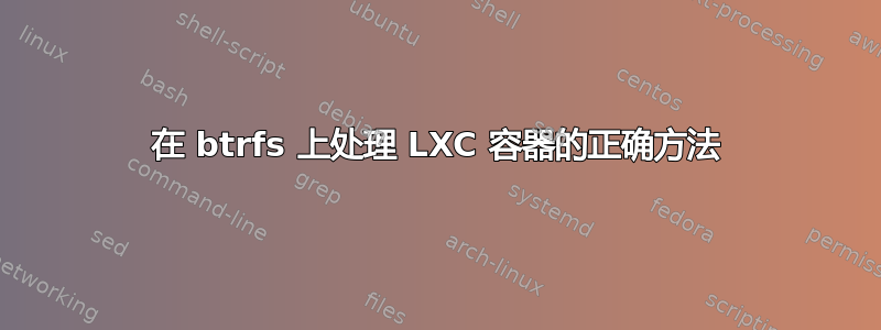 在 btrfs 上处理 LXC 容器的正确方法