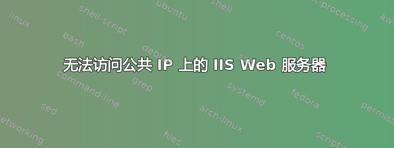 无法访问公共 IP 上的 IIS Web 服务器