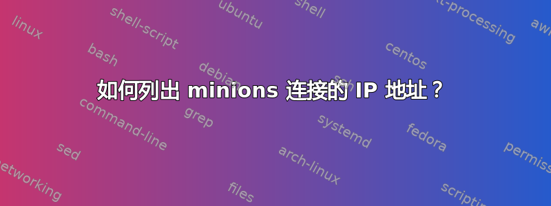 如何列出 minions 连接的 IP 地址？